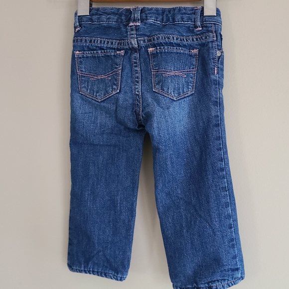 baby Gap fleece lined blue jeans - Picture 2 of 4